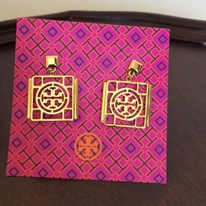 Tory Burch logo drop earrings